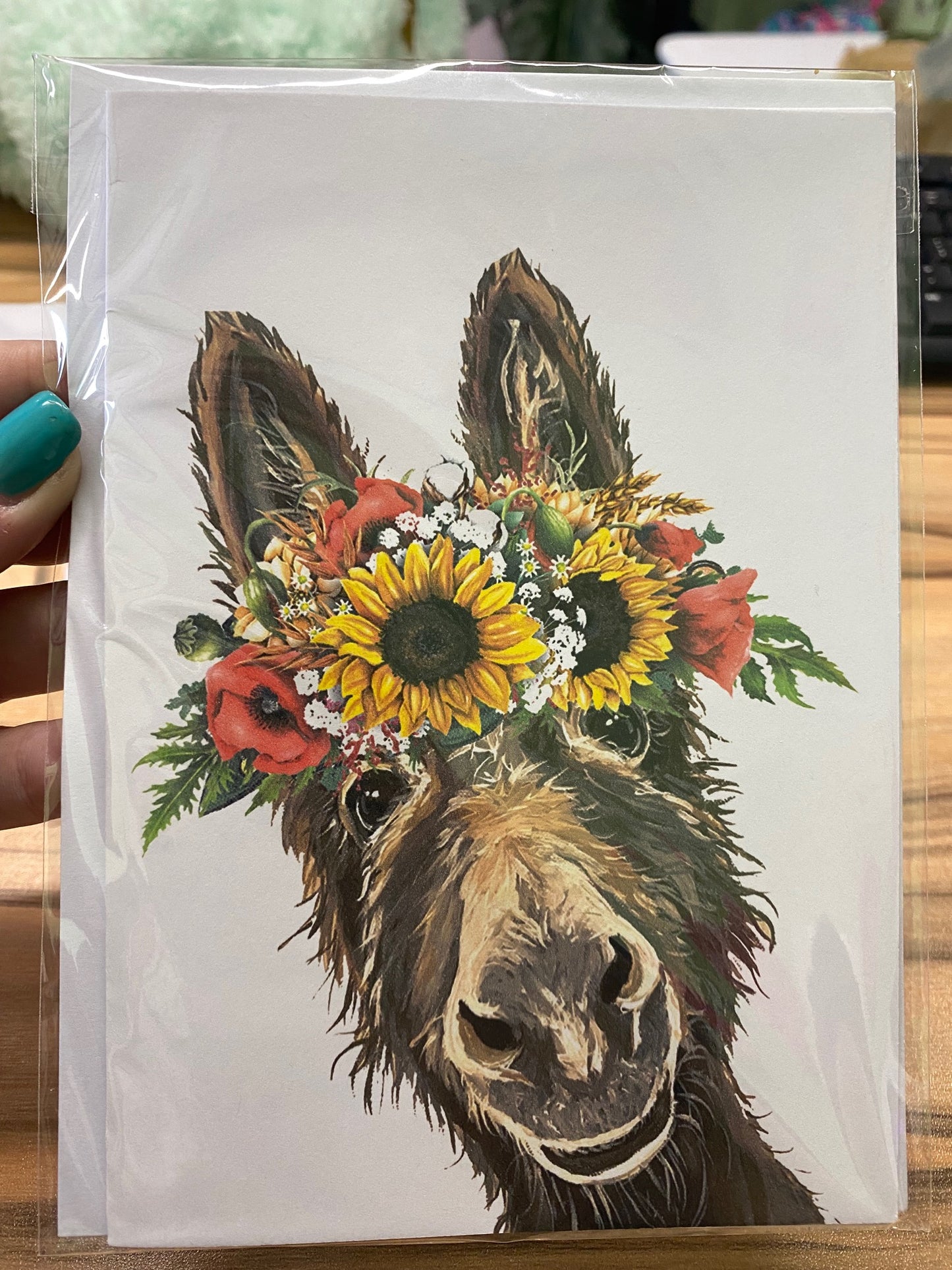 Flower Crown Farm Animal CARD
