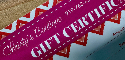 Christy's Boutique LLC GIFT CERTIFICATE